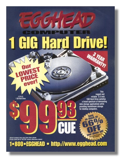 September 1997 Egghead HDD advertisement. September 1997 Egghead HDD advertisement.