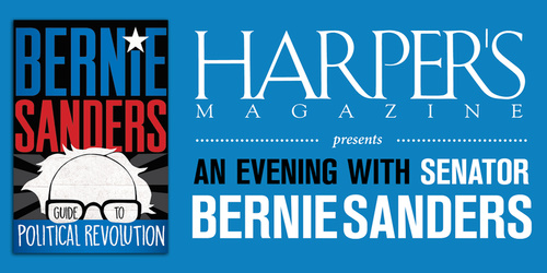 An Evening with Senator Bernie Sanders (event poster).